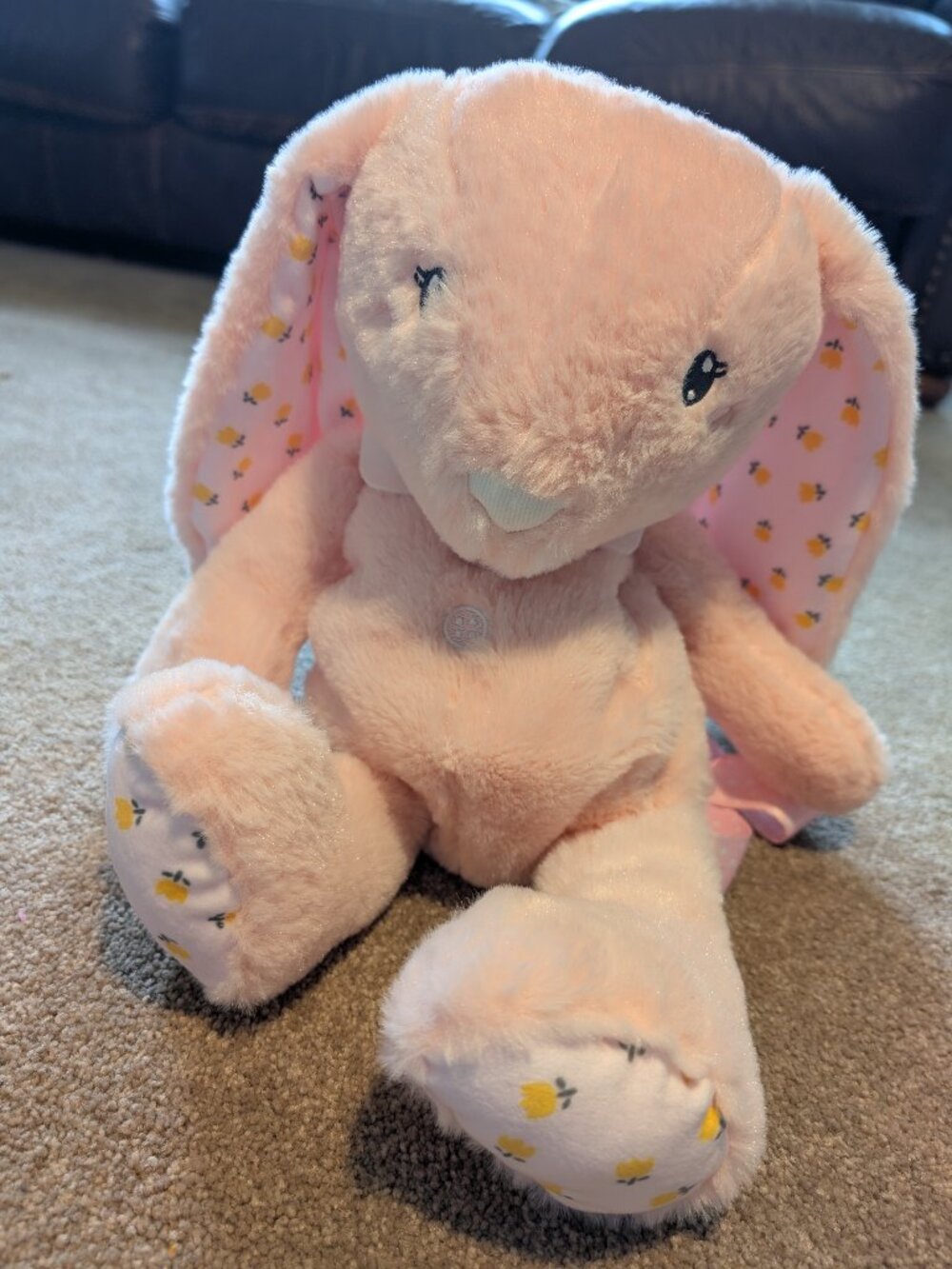 Backpack Bunny! Carried Away Stepping Stones Pink Plush Bunny